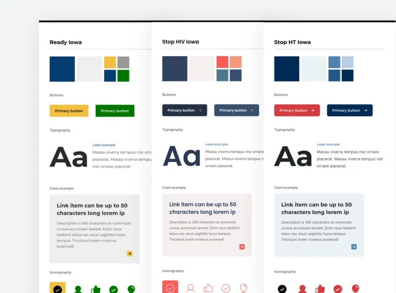 Design color palettes, typography and sample layouts