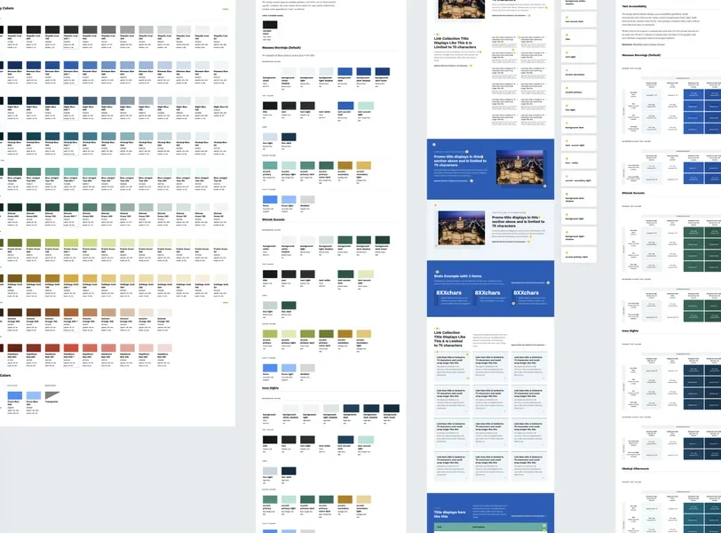 Design color palettes and sample layouts