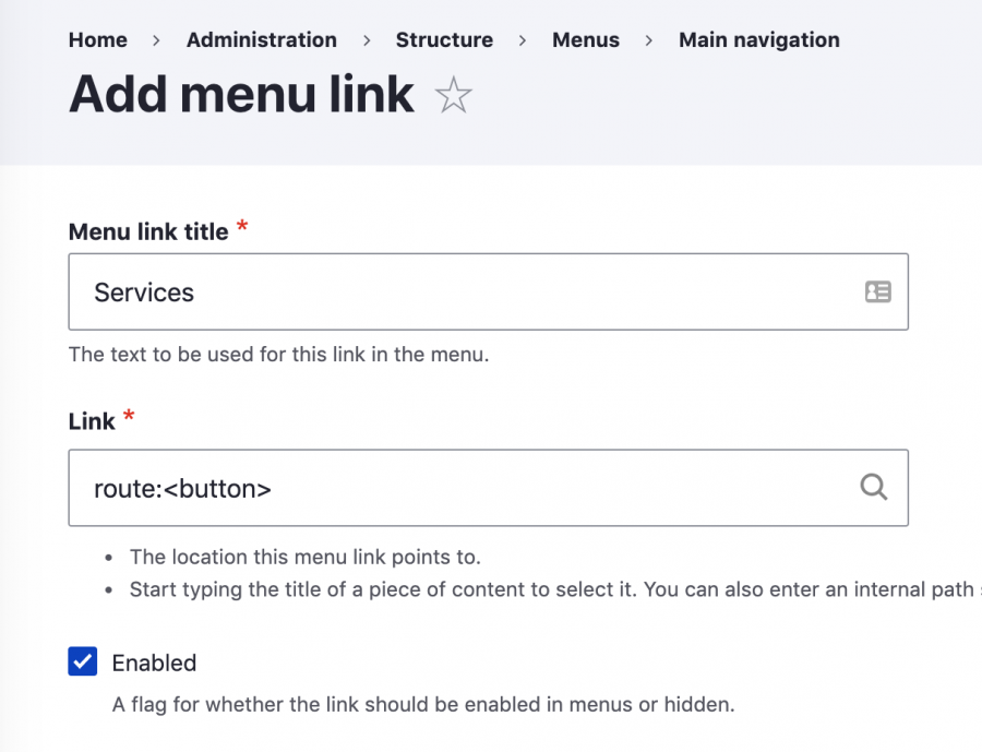drupal login link in menu