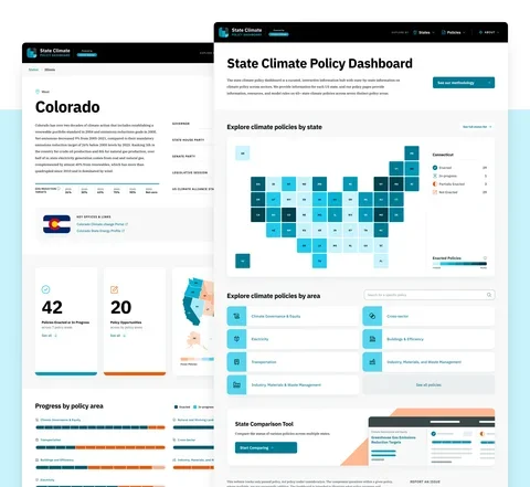 Single state example from the Climate XChange dashboard