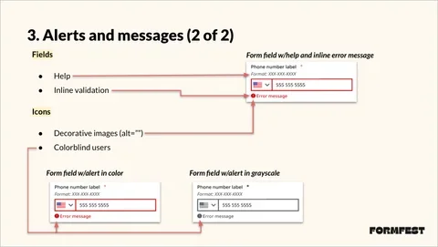 Examples of inline validation and help text and icons for MyMassGov